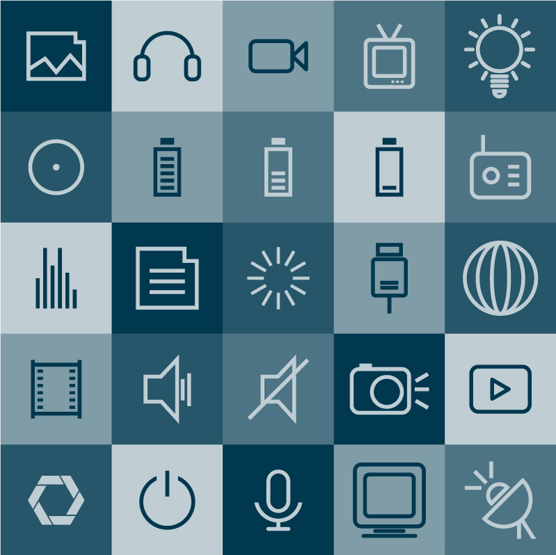 25 models of digital products application icon vector material
