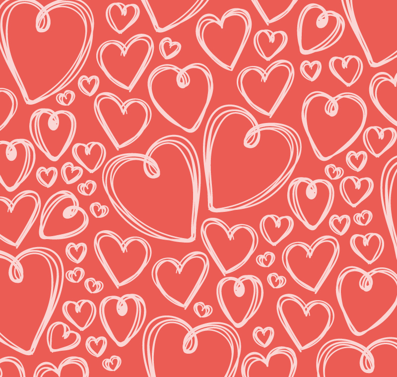 Hand-painted love seamless background vector material
