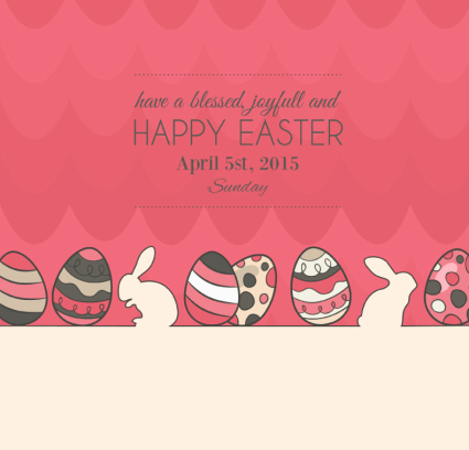 Vintage Easter poster vector material
