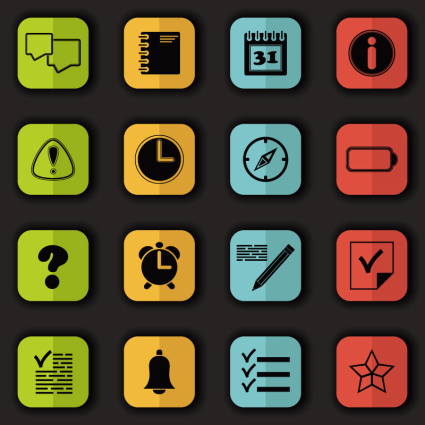 16 of the flat office icon vector material