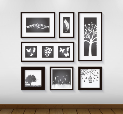 Simple plant photo wall vector material