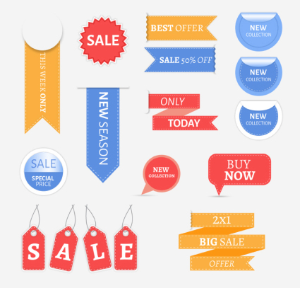 14 creative promotional label vector material