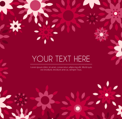 Red abstract flower background vector material