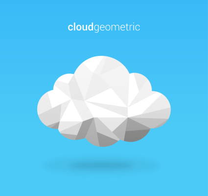 Geometric white clouds vector material