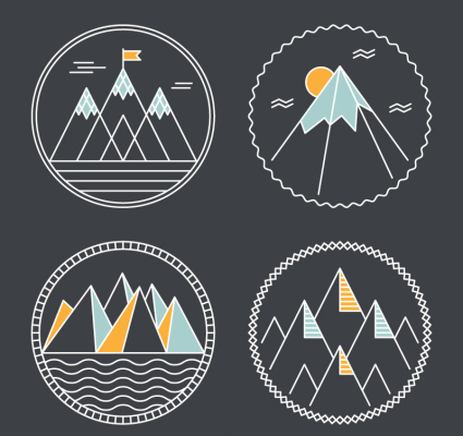 4 creative peak label vector material