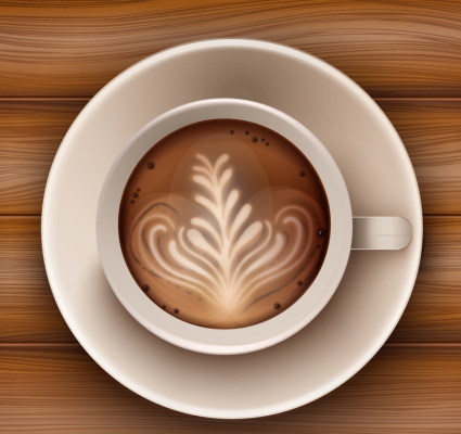 Cappuccino plan view vector material
