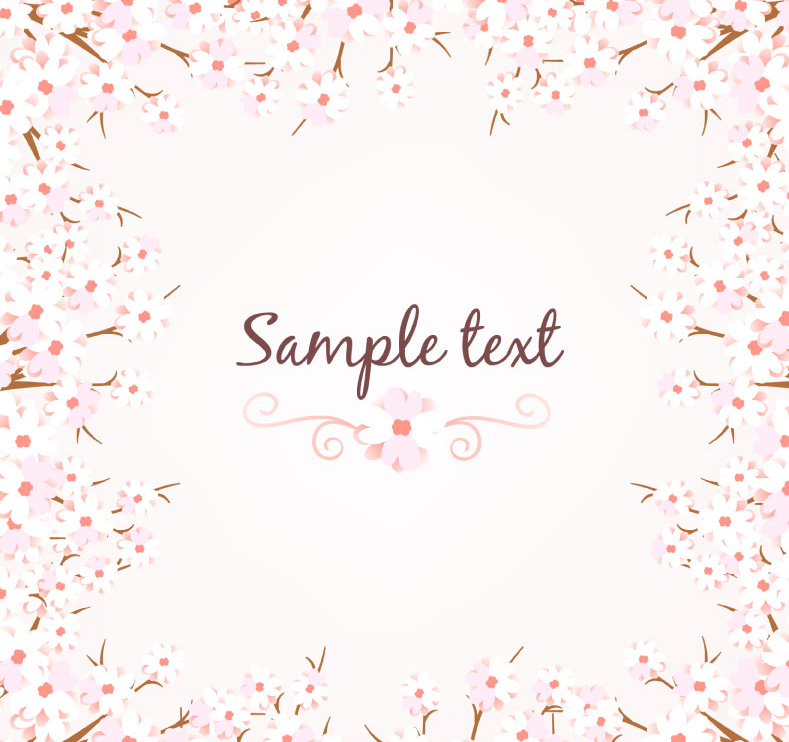 Cherry border background vector material