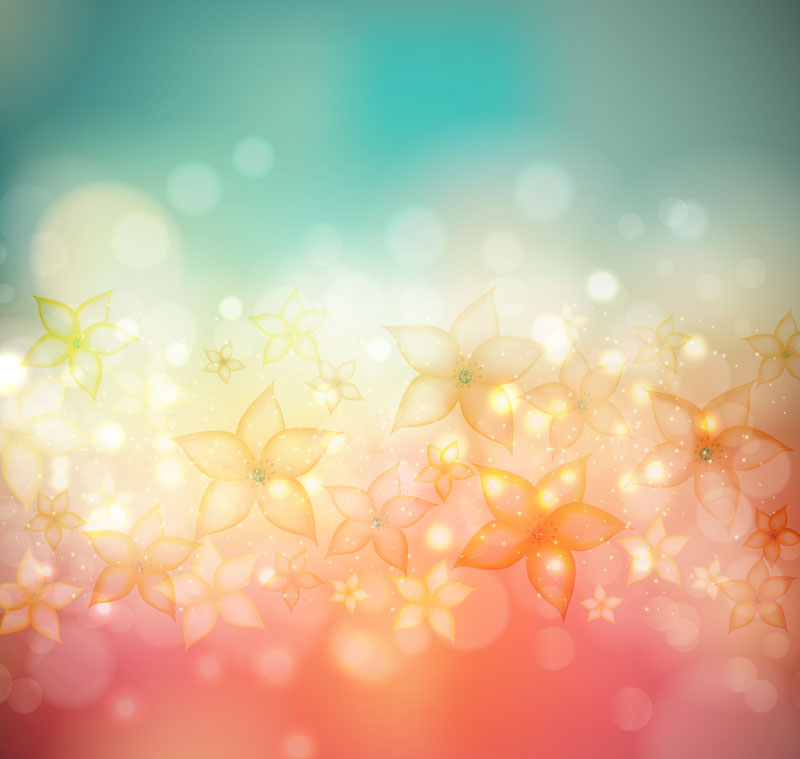 Fantasy flowers halo background vector material