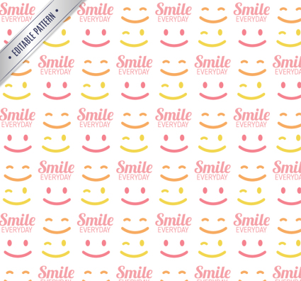 Colored smiley face seamless background vector