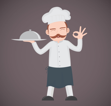 End plate mustache chef vector material
