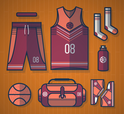Seven Basketball supplies vector material