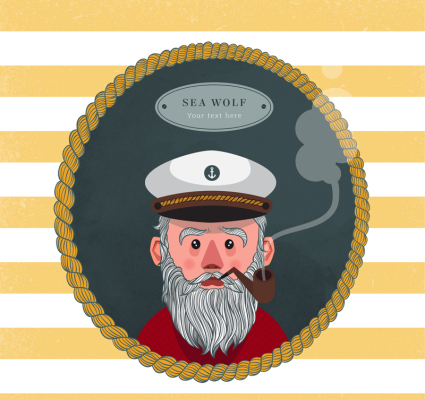 Captain vector material cartoon paintings