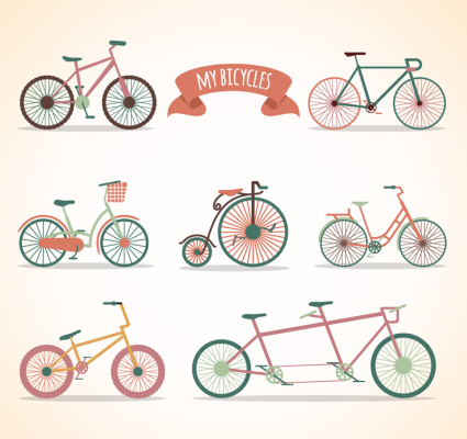 7 creative bike design vector material