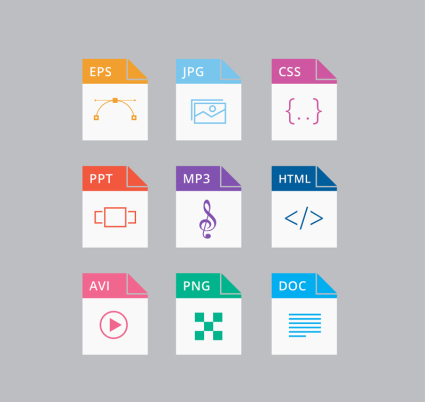 9 exquisite common file icon vector material