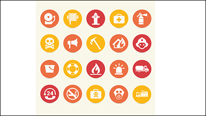 20 Fire element icon vector material
