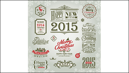 11 models of vintage Christmas tag vector material