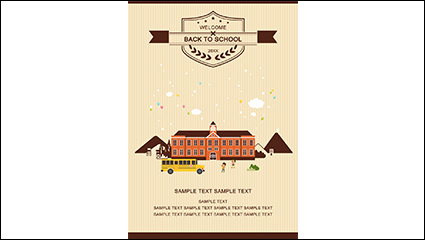 Creative school campus illustrator vector material