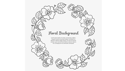 Black painted garland vector material