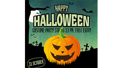 Orange Halloween pumpkin head vector material