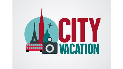 Creative City vacation background vector material