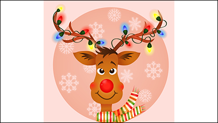 Rudolph the red nose cartoon vector material