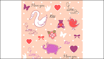 Cartoon Valentine background element vector material