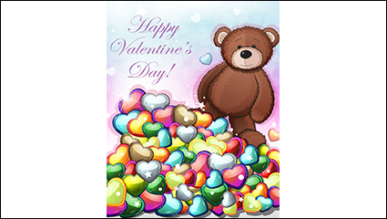 Cartoon Teddy Bear Valentine