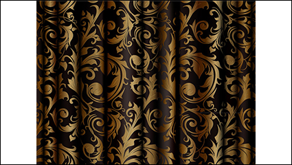 Gorgeous golden silk design pattern vector material