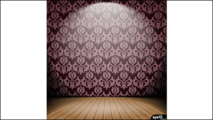 Empty room gorgeous wallpaper background vector material