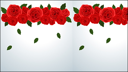 Red roses decorative background vector material