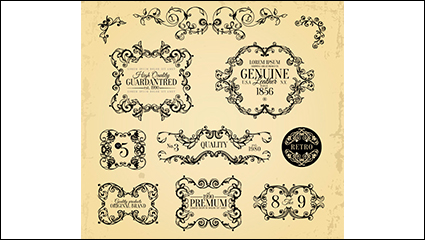 11 models retro pattern vector material label