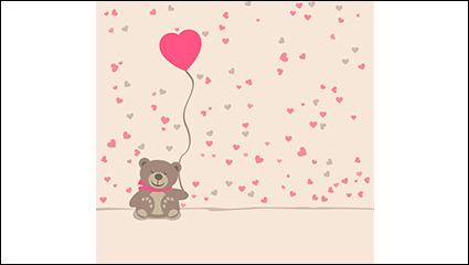 Pull balloon teddy bear Vector material