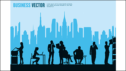 Business people silhouettes collection vector material