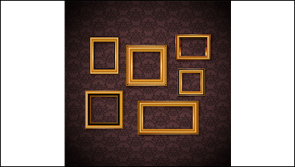 Gorgeous wallpaper gold frame vector material