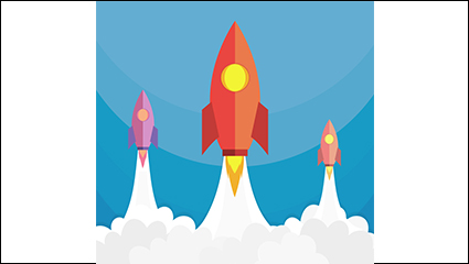 Cartoon launch rocket design vector material