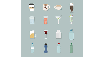 Drinks icon vector material 16 models
