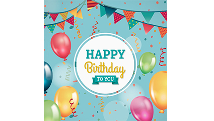 Colorful balloons holiday card vector material