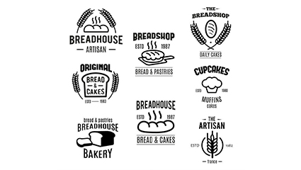 8 Bakery label vector material