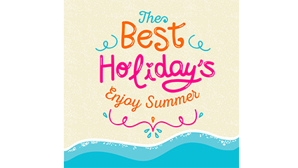 Summer art word poster vector material