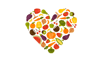 Love the combination of vegetables and fruits vector material