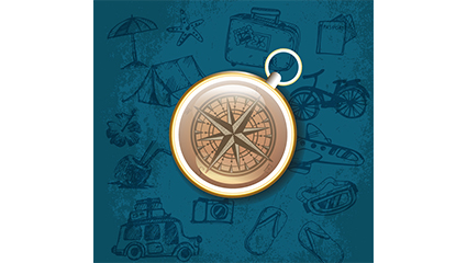 Beautifully golden compass vector material