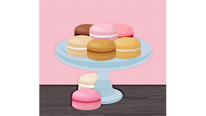 Tall plate macarons vector material