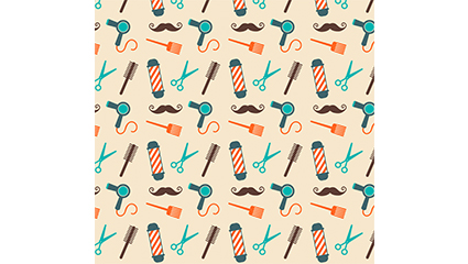Barber elements seamless background vector