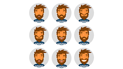 9 Creative Man expression vector material Avatar