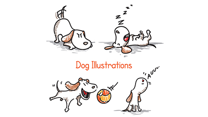 4 play pet dog vector material