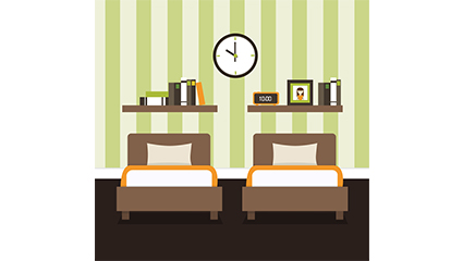 Simple bedroom design vector material