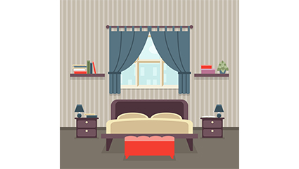 Creative striped wallpaper bedroom design vector material