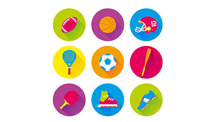 9 color sports icon vector material