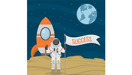 Successful lunar astronauts vector material