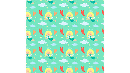 Blonde angel seamless background vector material